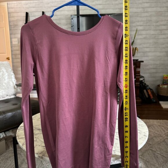 Lululemon Purple Swiftly Speed Long Sleeve Cinch Ruched Back Top Size - Picture 9 of 10